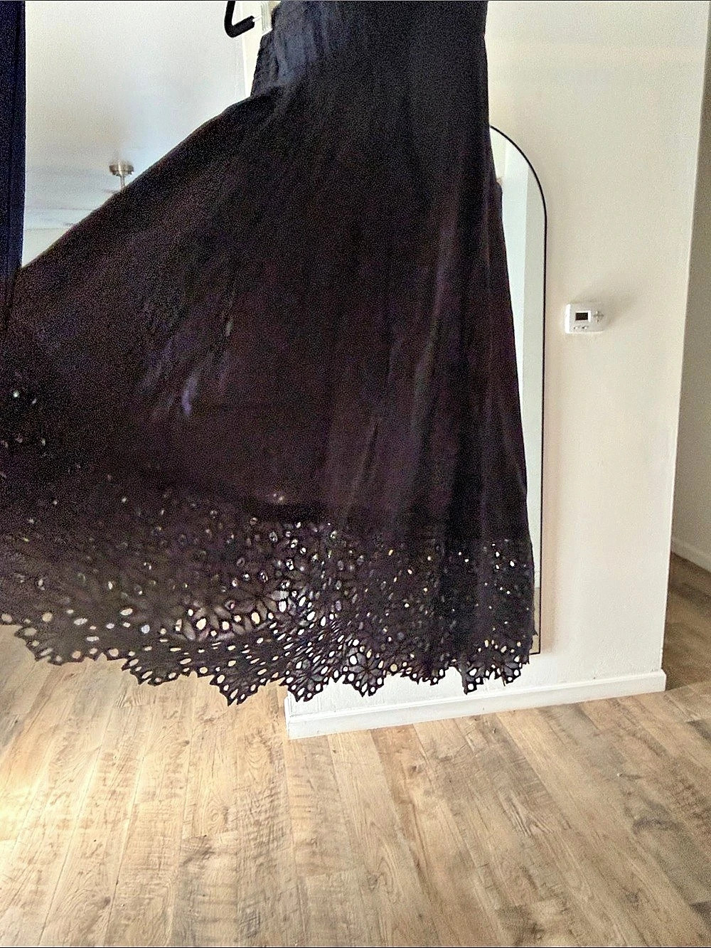 Catherine Malandrino Black Lace Hem mini dress, baby doll👗 Size 2 Like New